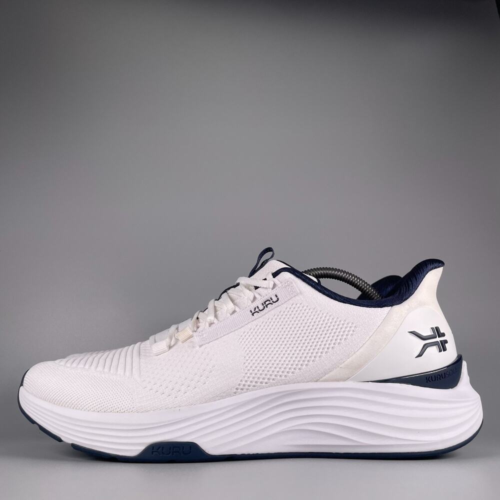 Kuru Atom 2 Men's Size 12.5 White Blue Athletic Running Walking Shoe Sneaker EUC